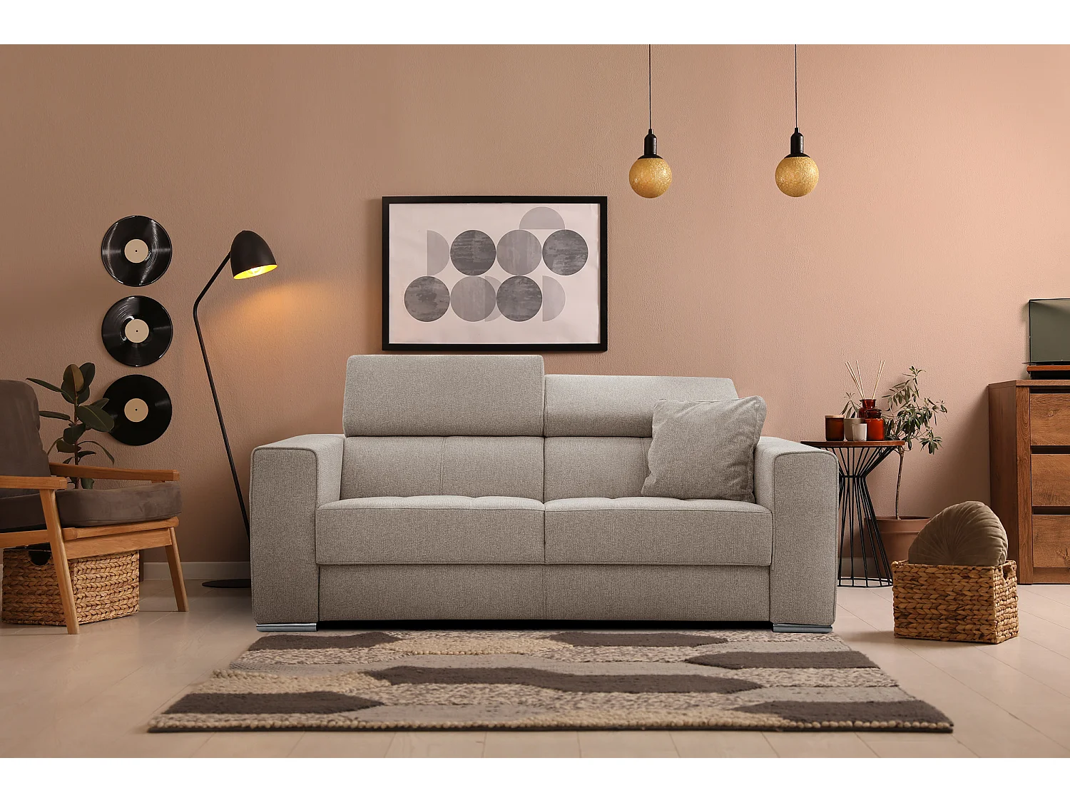 QUARTZ Sofa 3-Sitzer, taupe