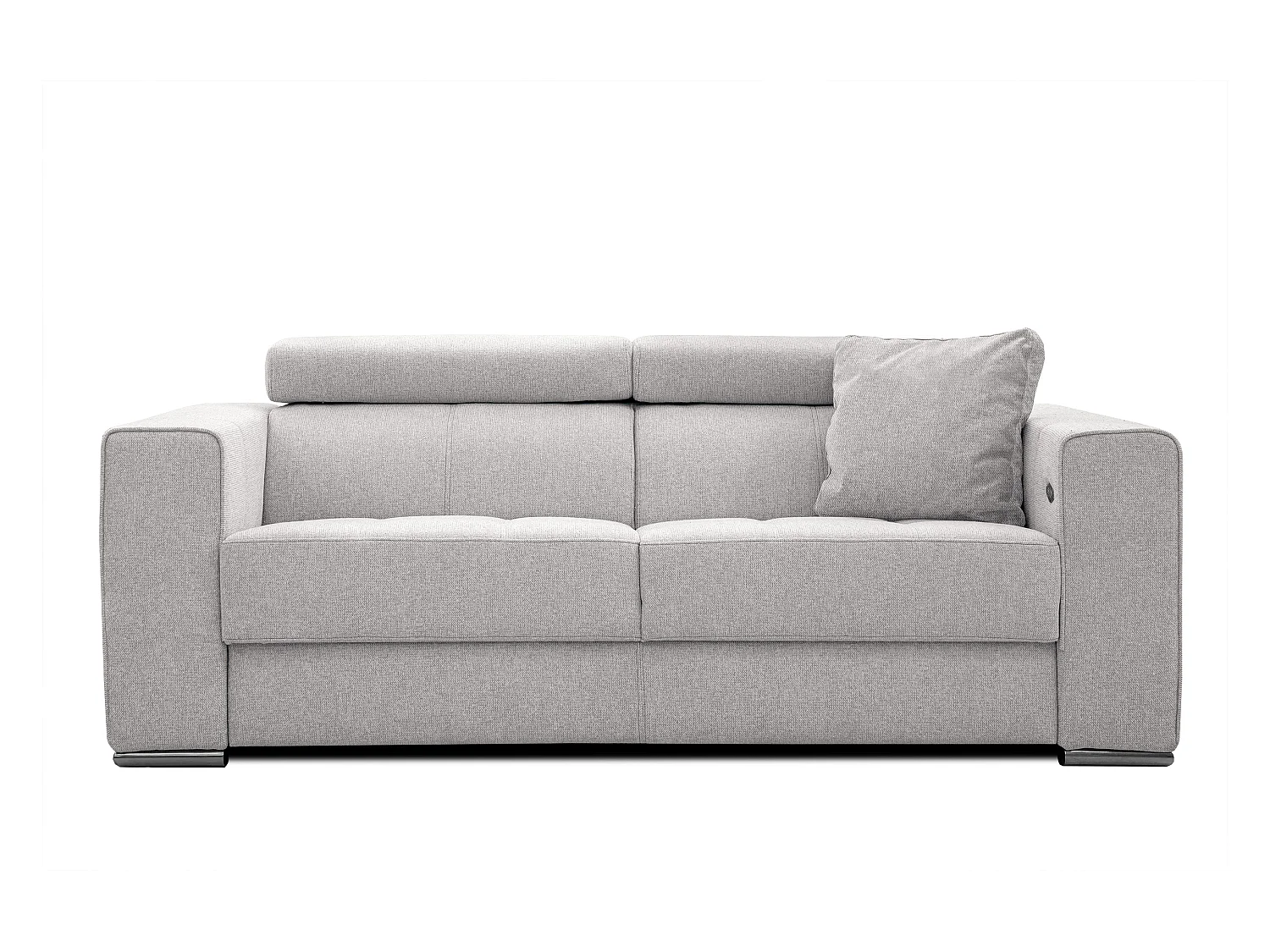 Canapé 3 places avec siège extensible et appuis-tête réglables, tissu crème - QUARTZ