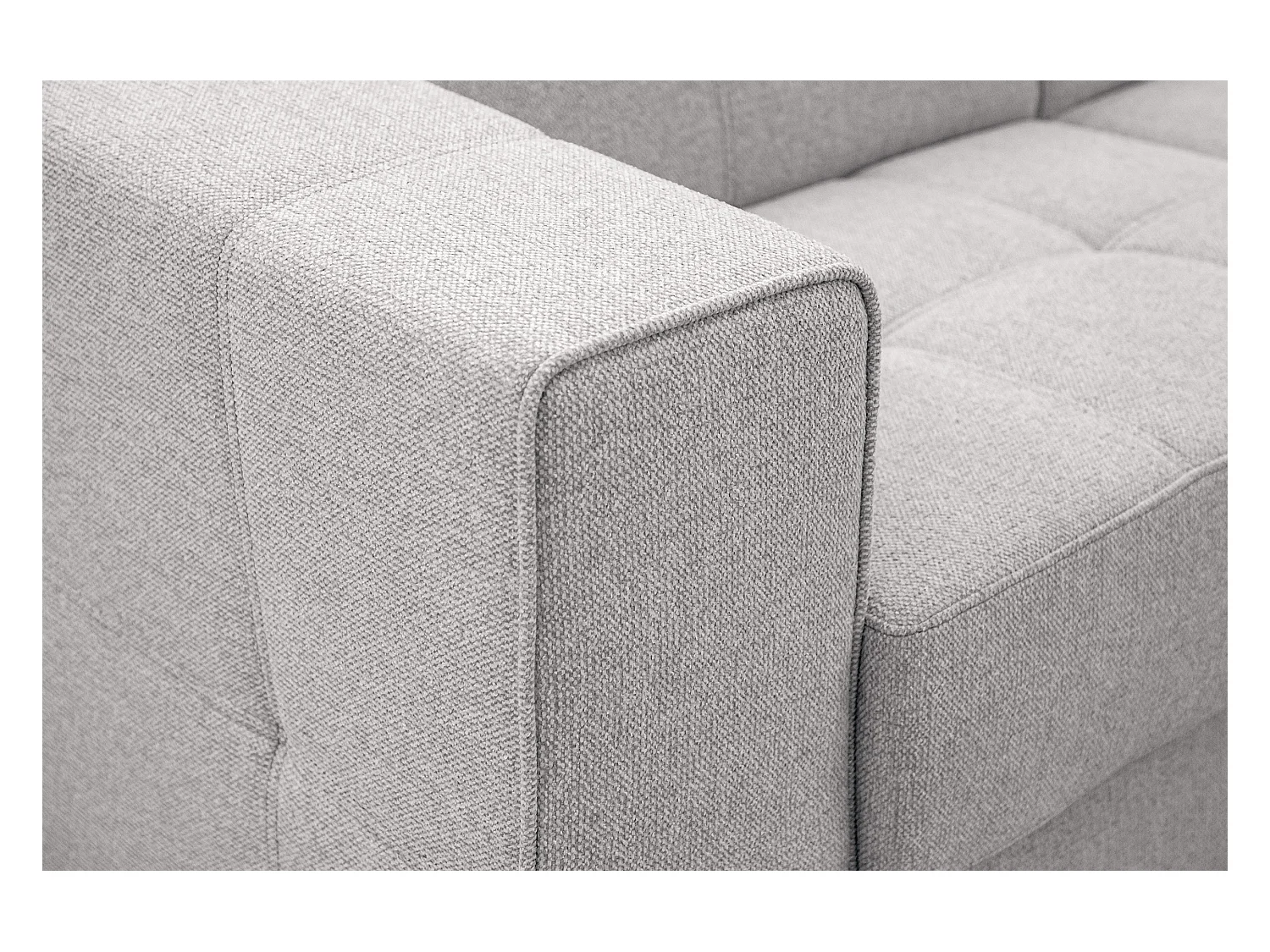 Canapé 3 places avec siège extensible et appuis-tête réglables, tissu crème - QUARTZ