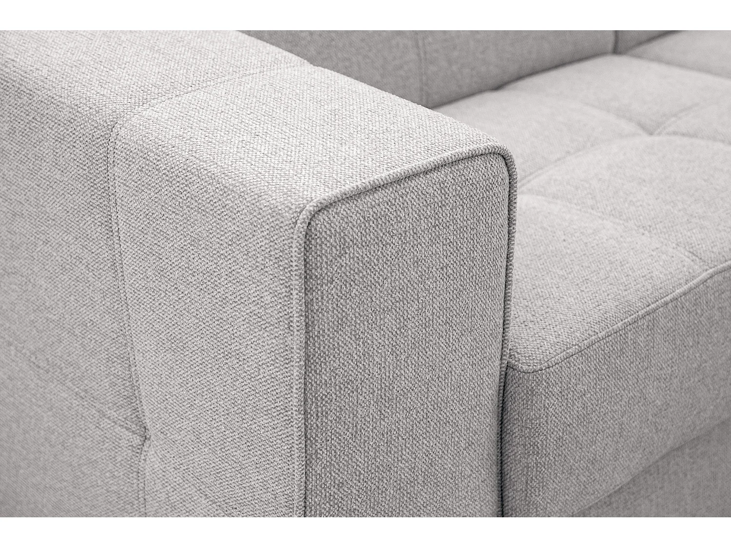 Canapé 3 places avec siège extensible et appuis-tête réglables, tissu crème - QUARTZ