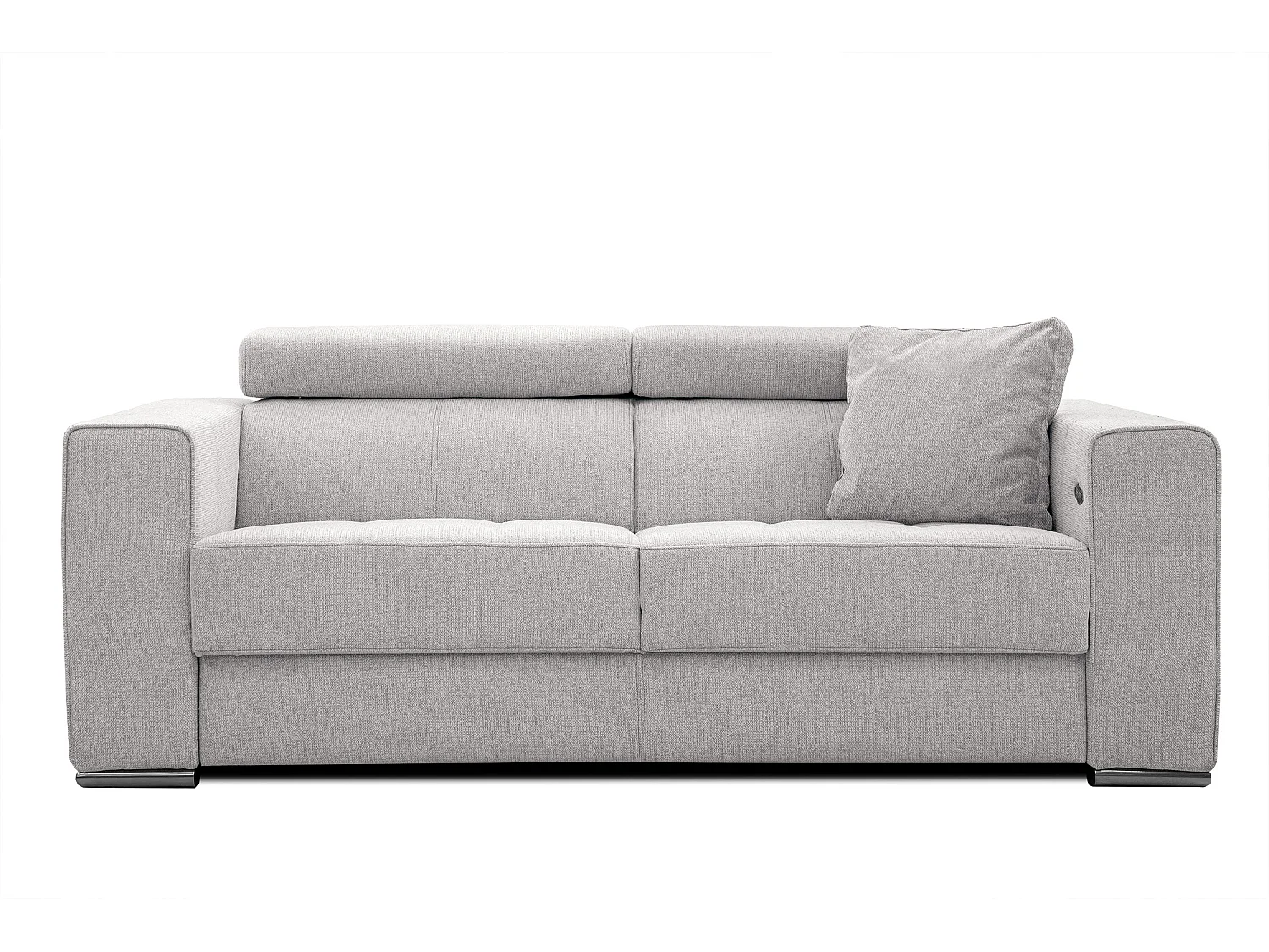 QUARTZ Sofa 3-Sitzer mit Ausziehsitz und verstellbare Kopfstützen, creme
