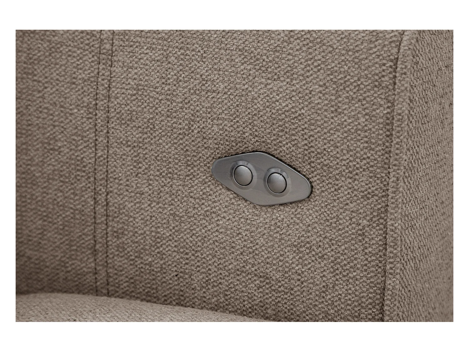 QUARTZ Sofa 3-Sitzer mit Ausziehsitz und verstellbare Kopfstützen, taupe