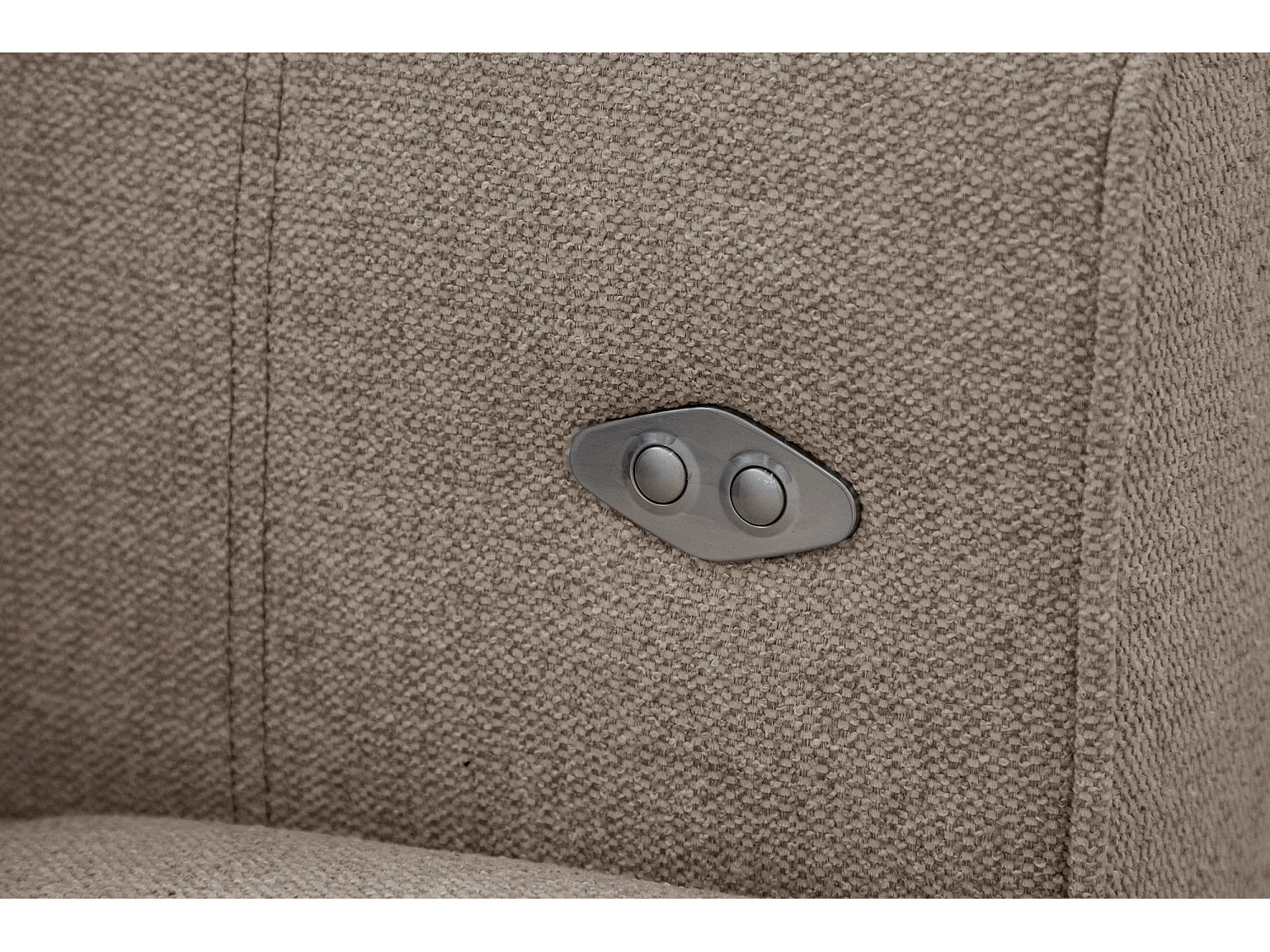 QUARTZ Sofa 3-Sitzer mit Ausziehsitz und verstellbare Kopfstützen, taupe