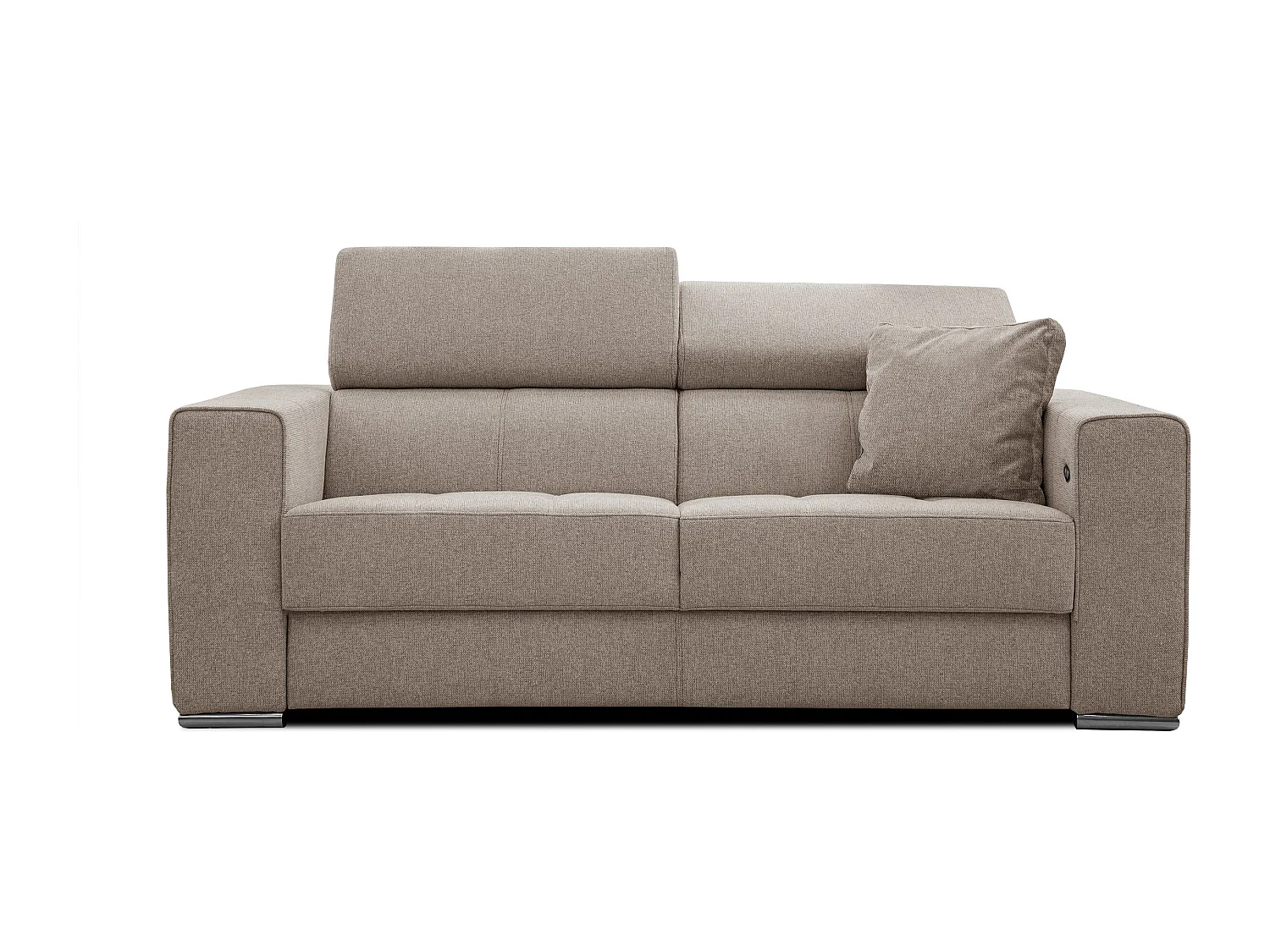 QUARTZ Sofa 3-Sitzer mit Ausziehsitz und verstellbare Kopfstützen, taupe