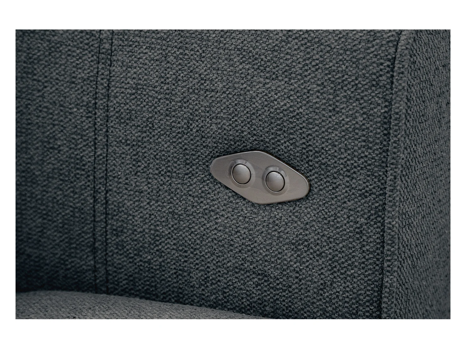 QUARTZ Sofa 3-Sitzer mit Ausziehsitz und verstellbare Kopfstützen, dunkelgrau