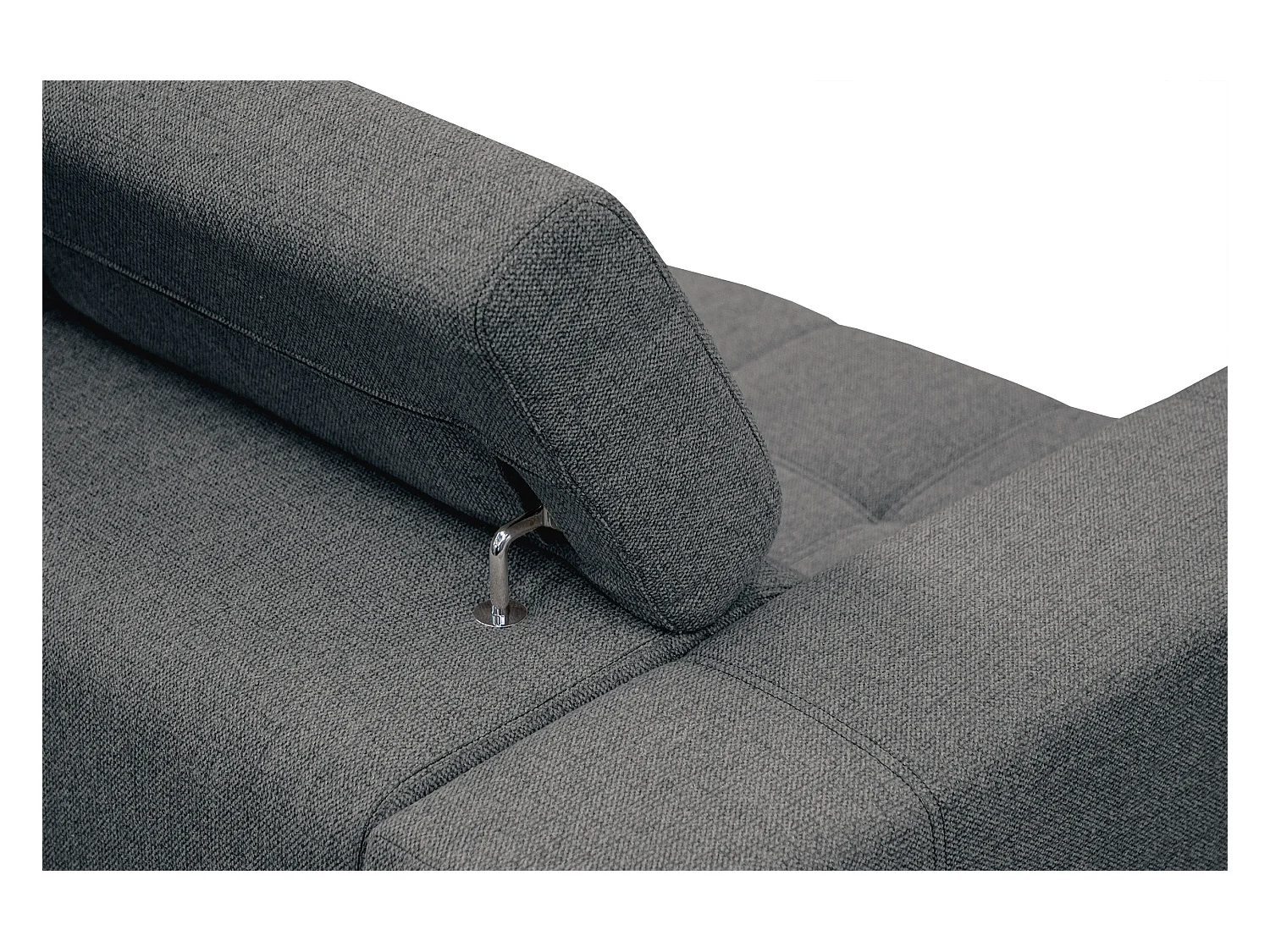 QUARTZ Sofa 3-Sitzer mit Ausziehsitz und verstellbare Kopfstützen, dunkelgrau