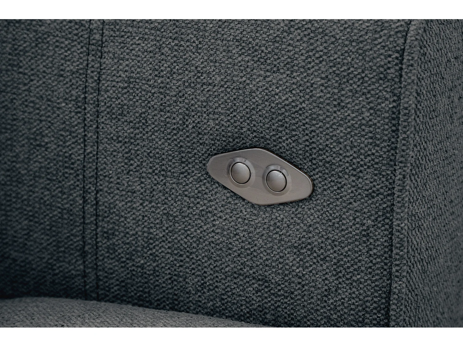 Canapé 3 places avec siège extensible et appuis-tête réglables, tissu gris foncé - QUARTZ