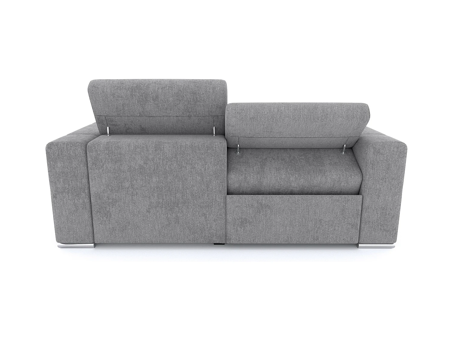 Canapé 3 places avec 1 relax électrique tissu gris - QUARTZ