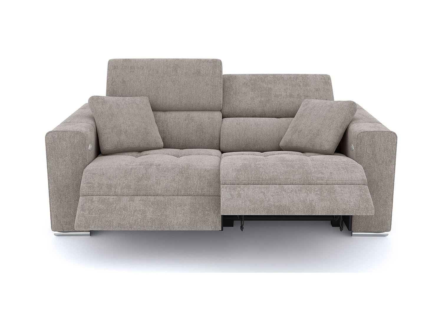 QUARTZ Sofa 3-Sitzer mit 2 Relaxfunktionen und verstellbare Kopfstützen, beige