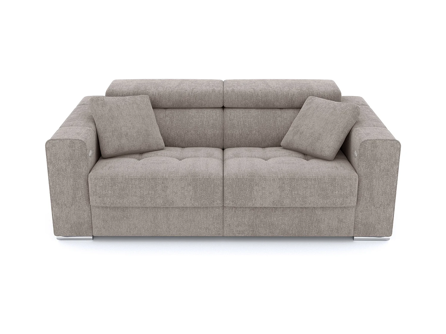 QUARTZ Sofa 3-Sitzer mit 2 Relaxfunktionen und verstellbare Kopfstützen, beige