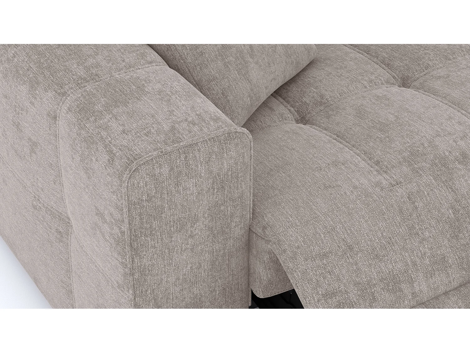 QUARTZ Sofa 3-Sitzer mit 2 Relaxfunktionen und verstellbare Kopfstützen, beige
