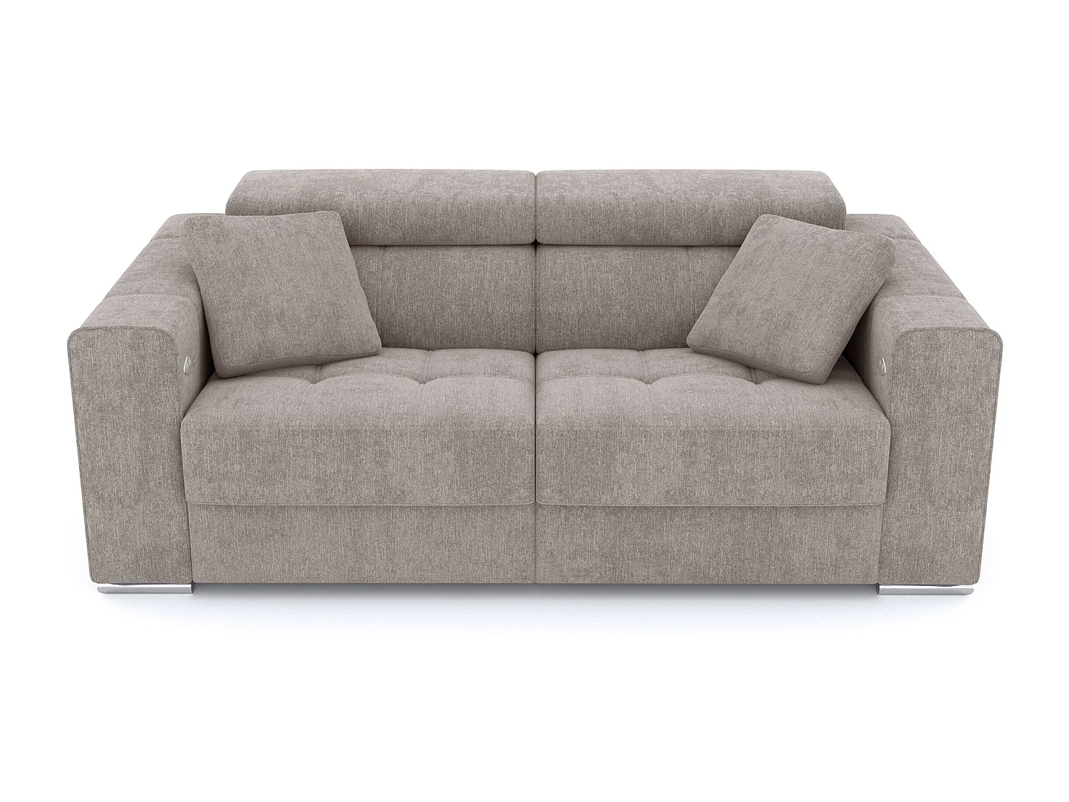 QUARTZ Sofa 3-Sitzer mit 2 Relaxfunktionen und verstellbare Kopfstützen, beige