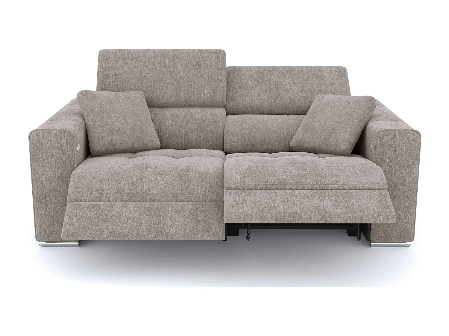 QUARTZ Sofa 3-Sitzer mit 2 Relaxfunktionen und verstellbare Kopfstützen, beige