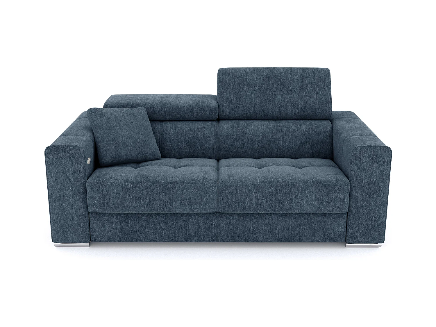 QUARTZ Sofa 3-Sitzer mit 1 Relaxfunktion und verstellbare Kopfstützen, blau