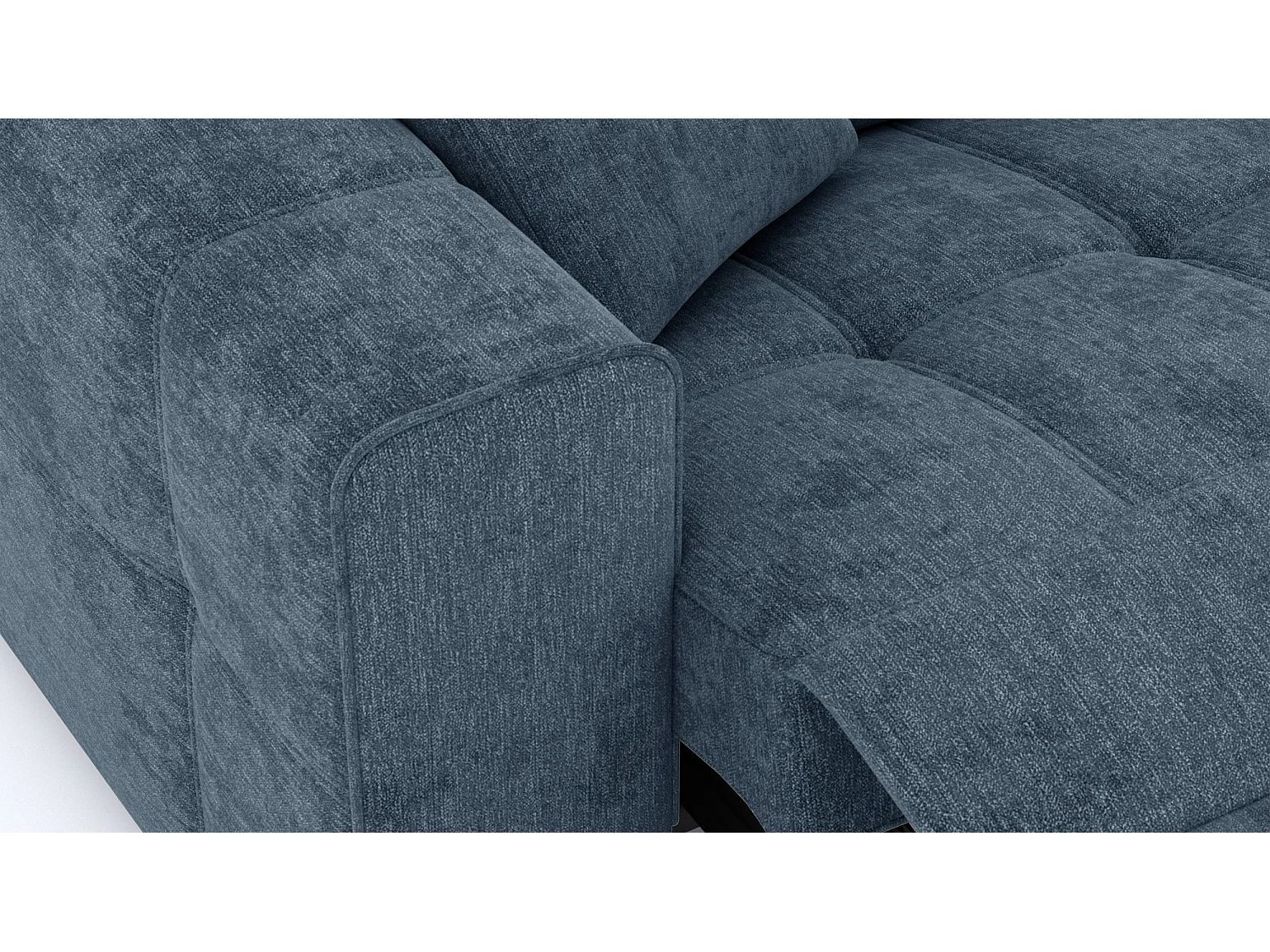 Canapé 3 places avec 1 relax électrique tissu bleu - QUARTZ