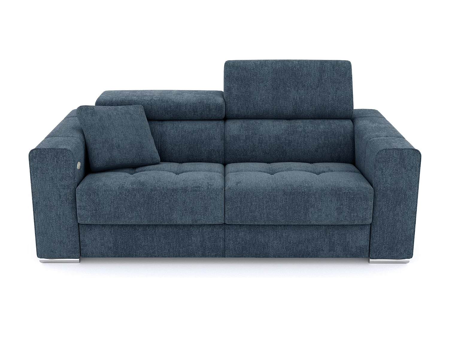 Canapé 3 places avec 1 relax électrique tissu bleu - QUARTZ