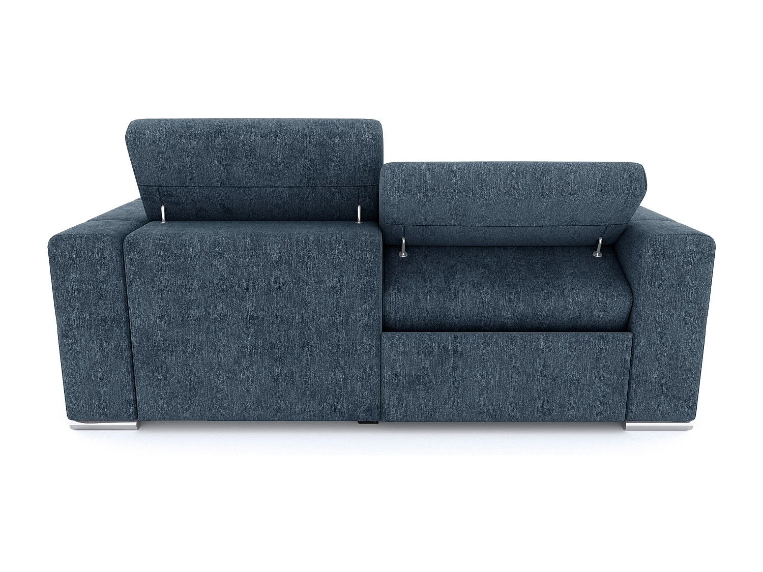 Canapé 3 places avec 1 relax électrique tissu bleu - QUARTZ