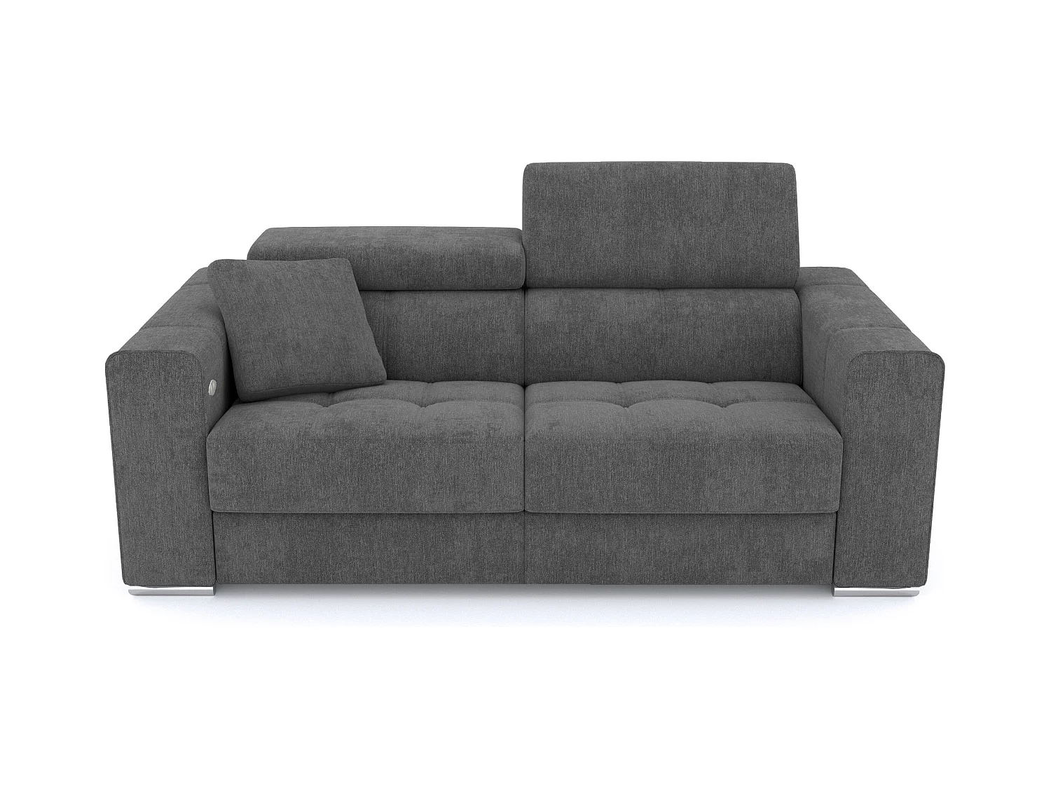 Canapé 3 places avec 1 relax électrique tissu gris foncé - QUARTZ