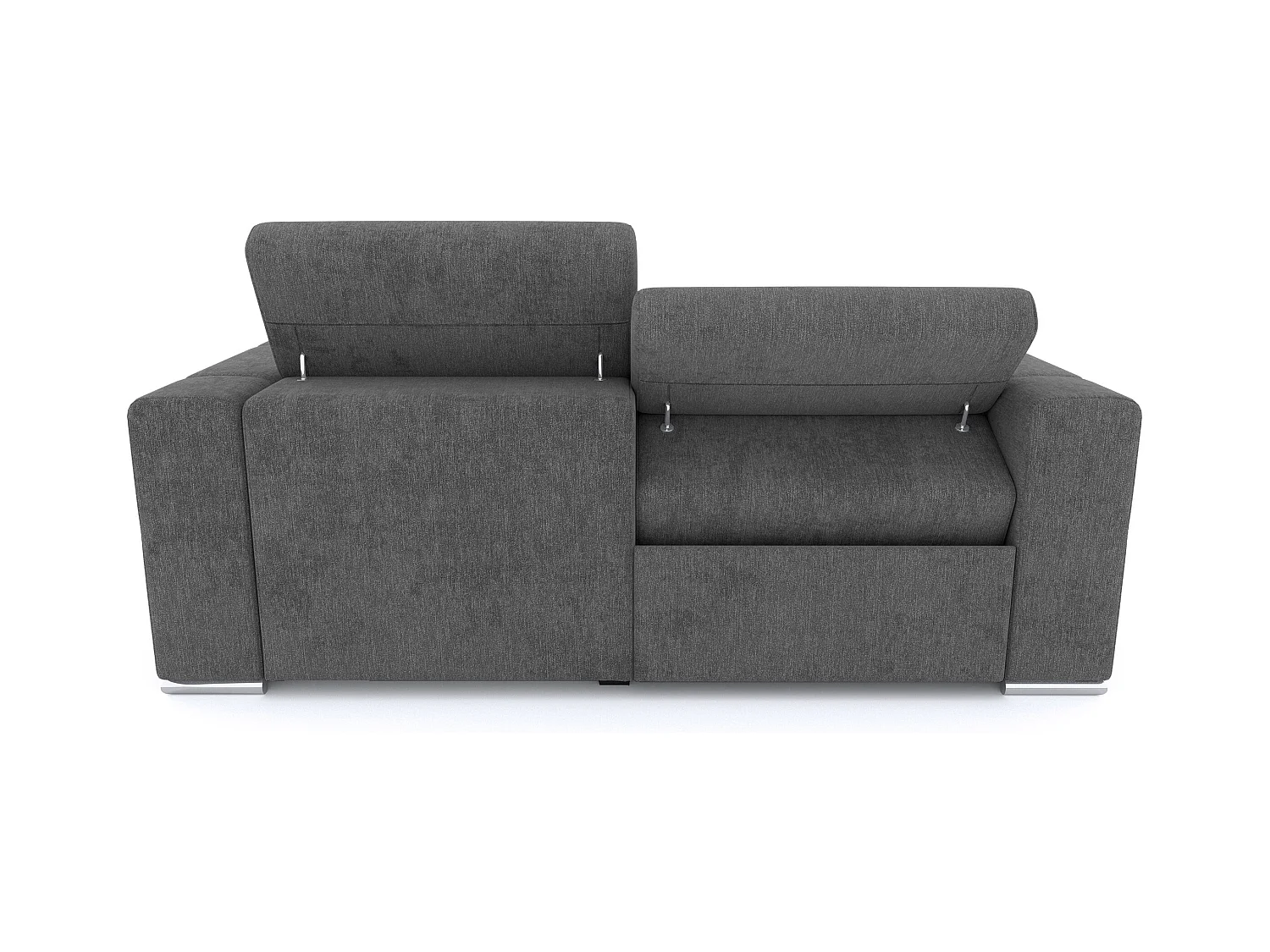 Canapé 3 places avec 1 relax électrique tissu gris foncé - QUARTZ