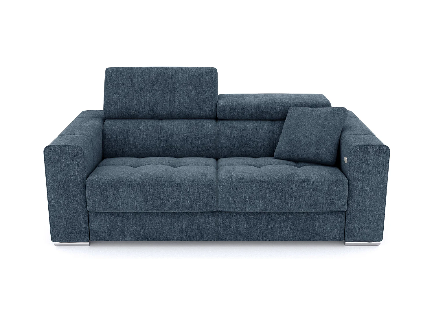 QUARTZ Sofa 3-Sitzer mit 1 Relaxfunktion und verstellbare Kopfstützen, blau
