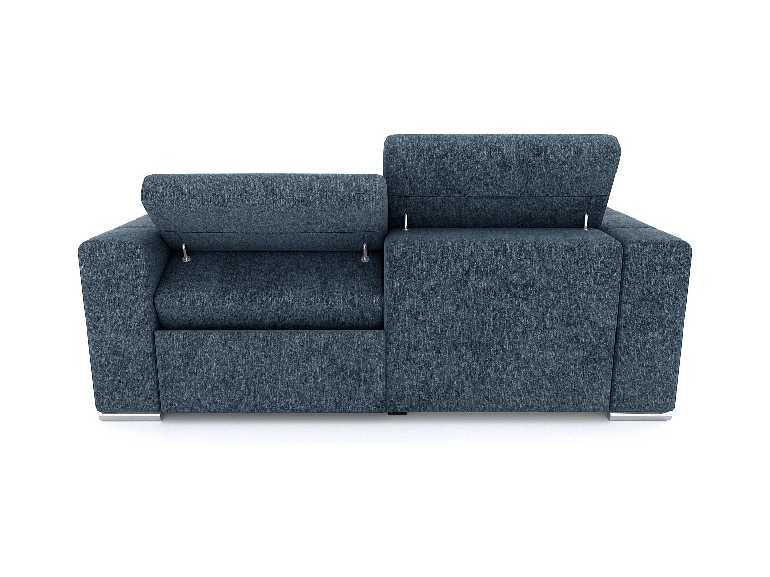 QUARTZ Sofa 3-Sitzer mit 1 Relaxfunktion und verstellbare Kopfstützen, blau
