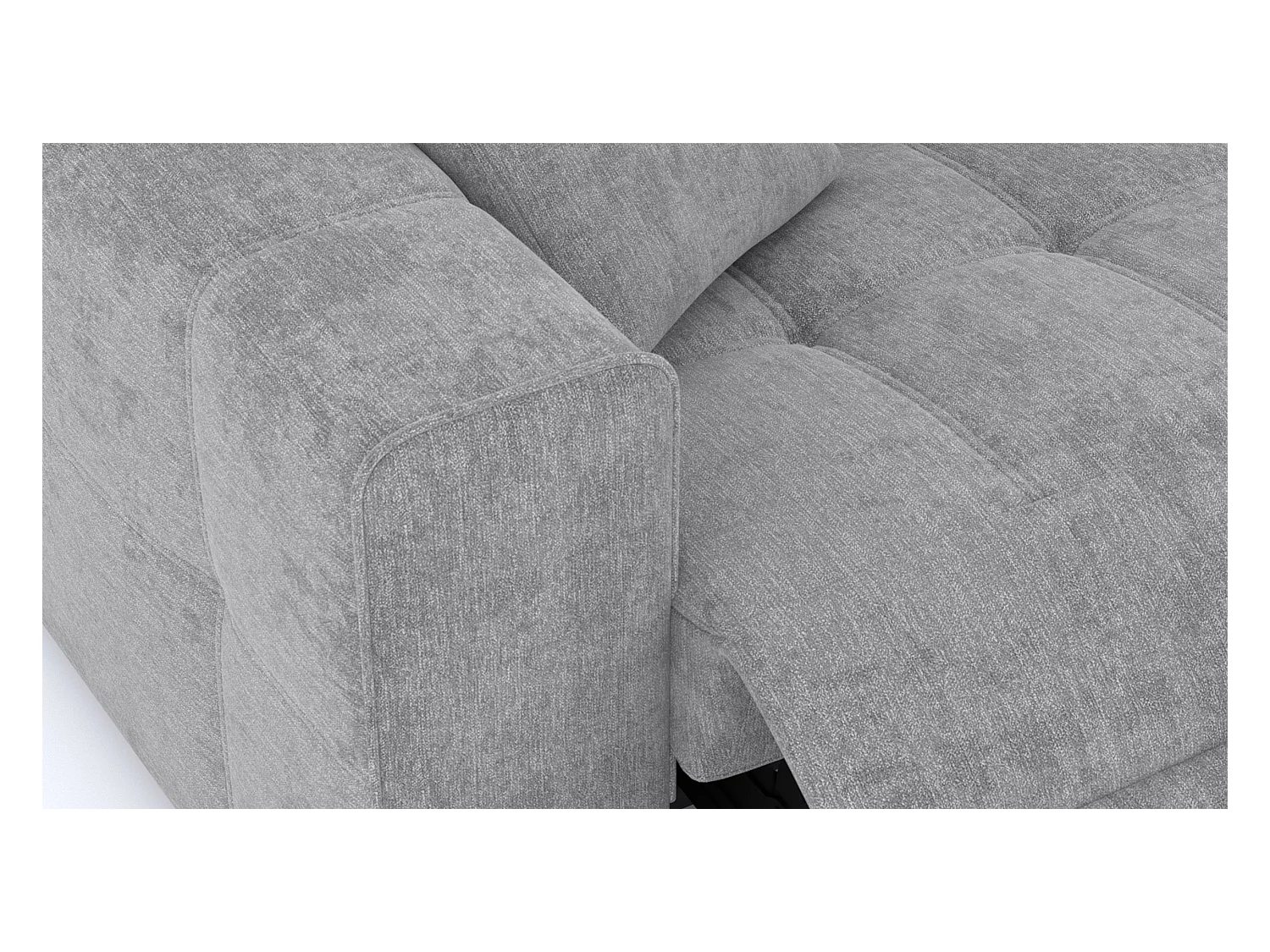 QUARTZ Sofa 3-Sitzer mit 2 Relaxfunktionen und verstellbare Kopfstützen, grau