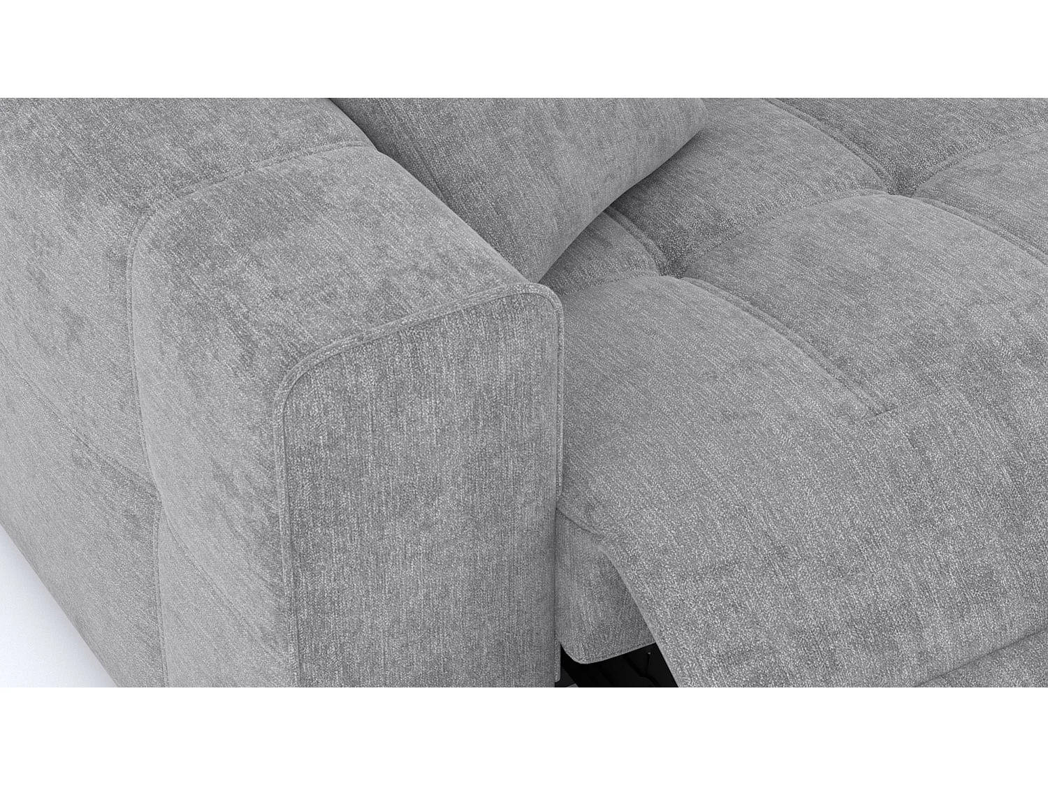 QUARTZ Sofa 3-Sitzer mit 2 Relaxfunktionen und verstellbare Kopfstützen, grau