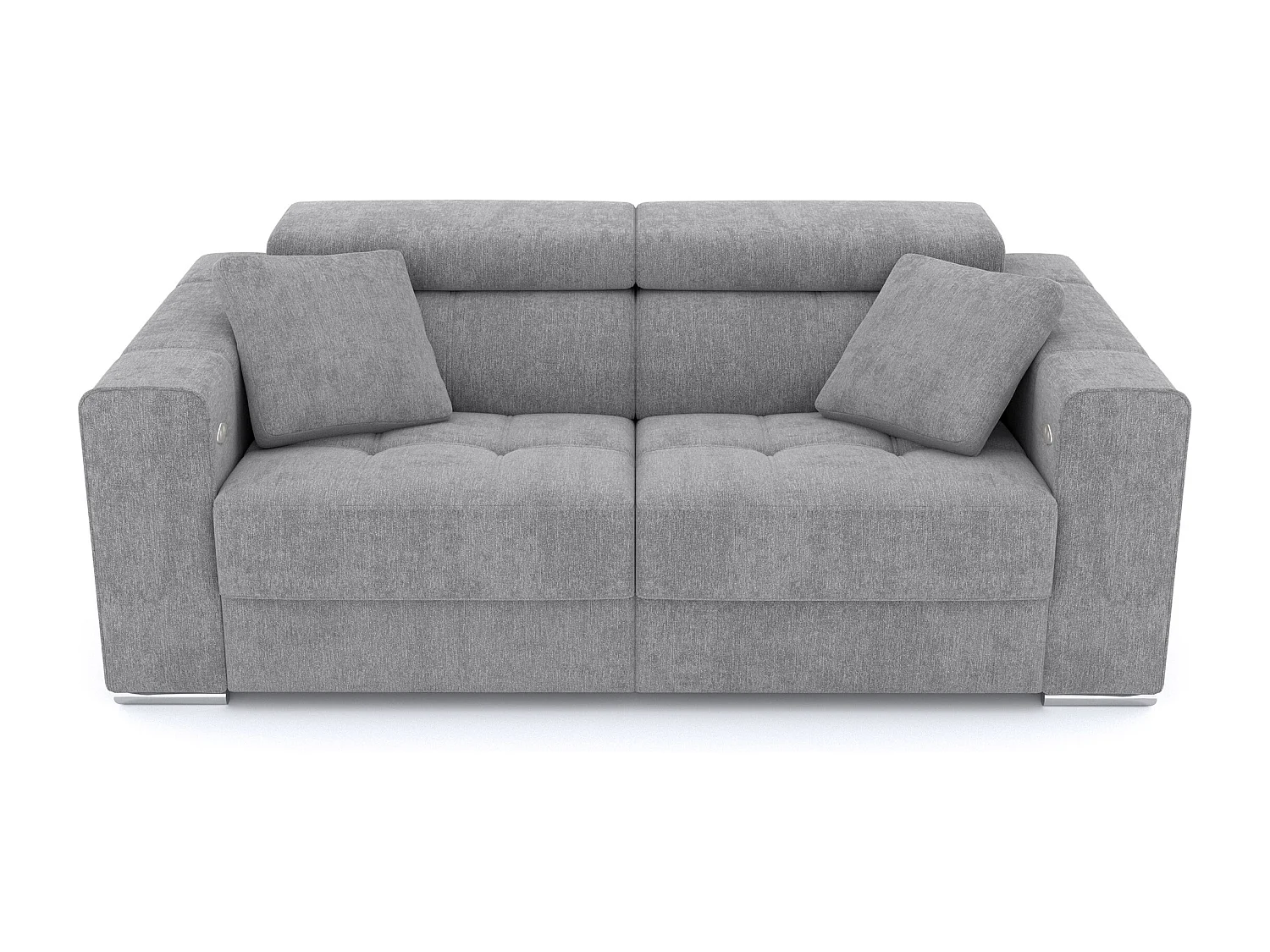QUARTZ Sofa 3-Sitzer mit 2 Relaxfunktionen und verstellbare Kopfstützen, grau