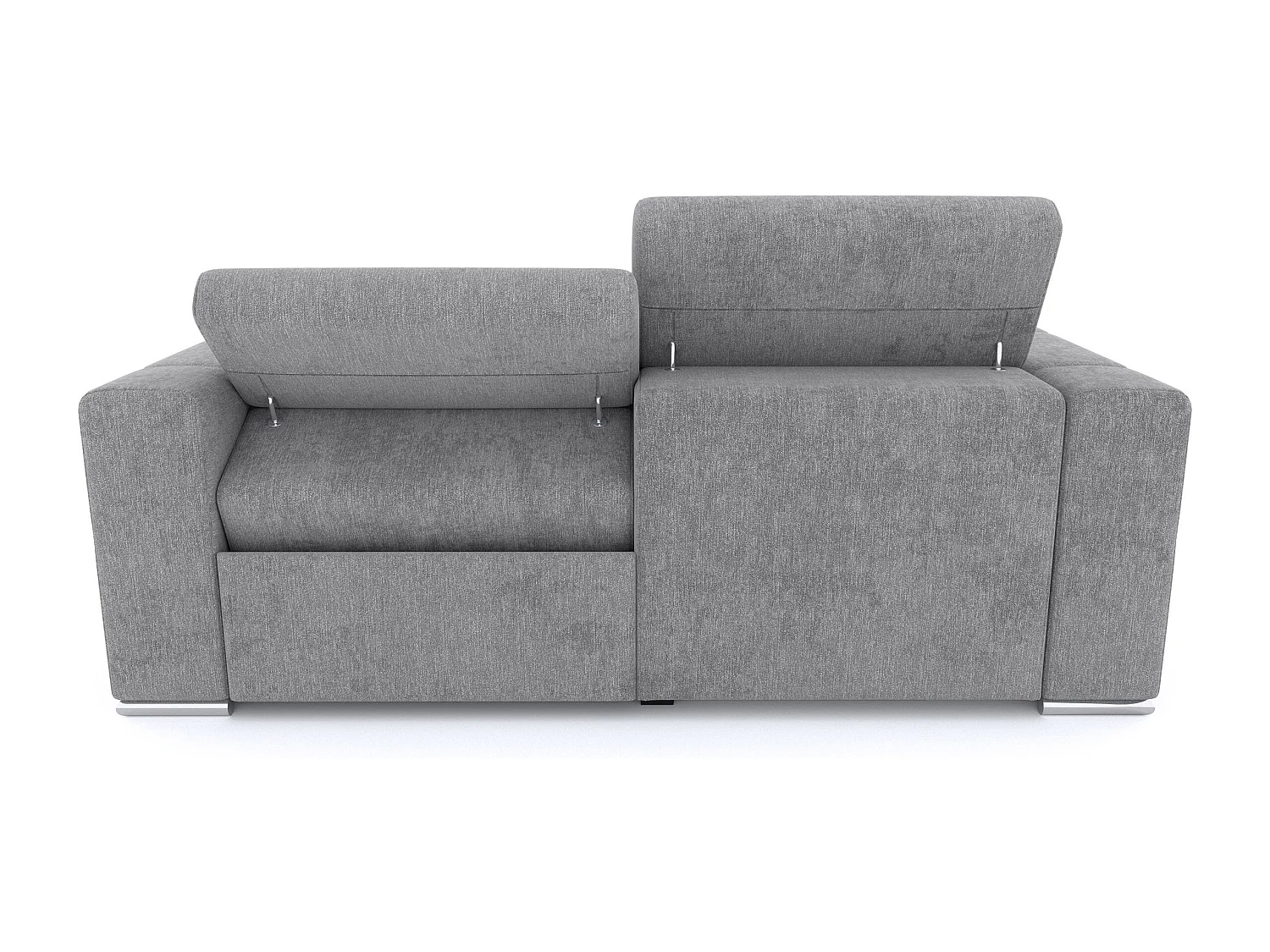 QUARTZ Sofa 3-Sitzer mit 1 Relaxfunktion und verstellbare Kopfstützen, grau
