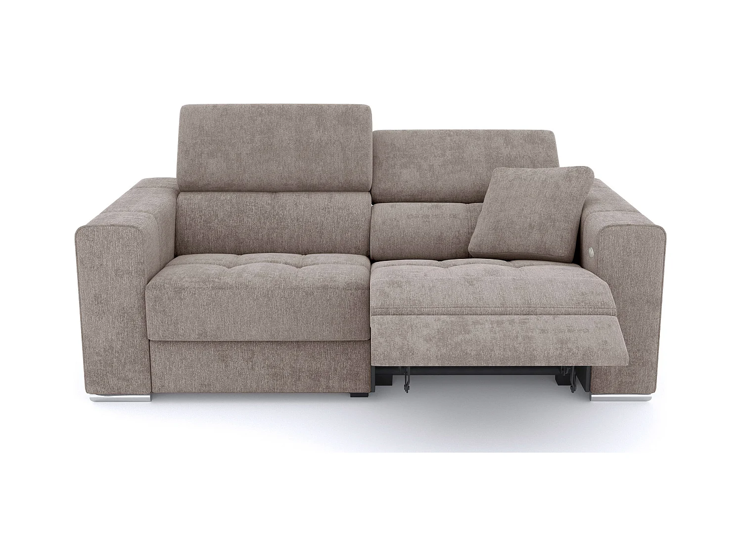 QUARTZ Sofa 3-Sitzer mit 1 Relaxfunktion und verstellbare Kopfstützen, beige