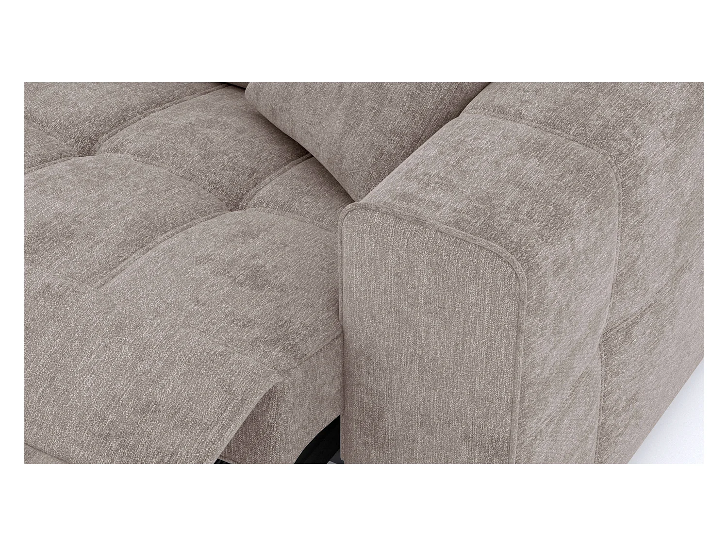 QUARTZ Sofa 3-Sitzer mit 1 Relaxfunktion und verstellbare Kopfstützen, beige
