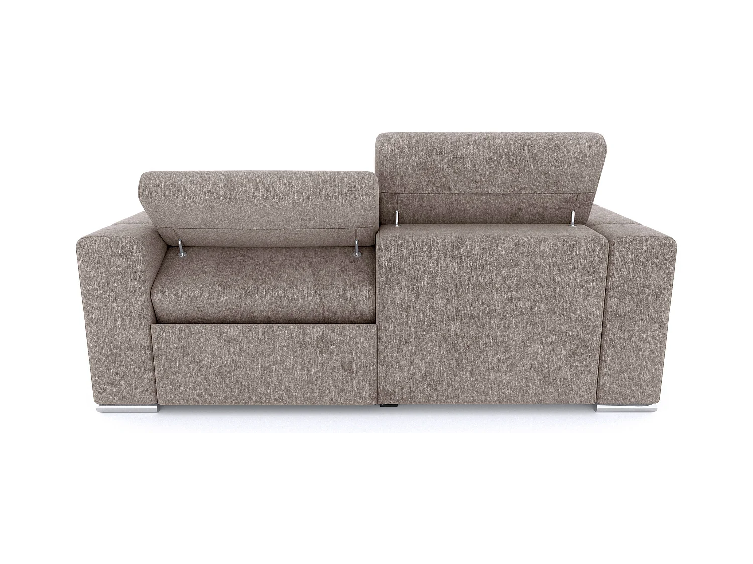 QUARTZ Sofa 3-Sitzer mit 1 Relaxfunktion und verstellbare Kopfstützen, beige