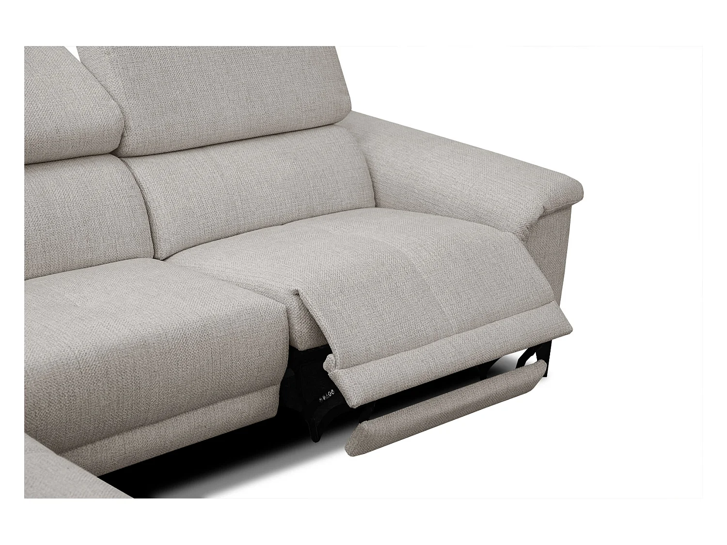 Canapé d'angle gauche 4 places avec un relax électrique gris chaud - Matera