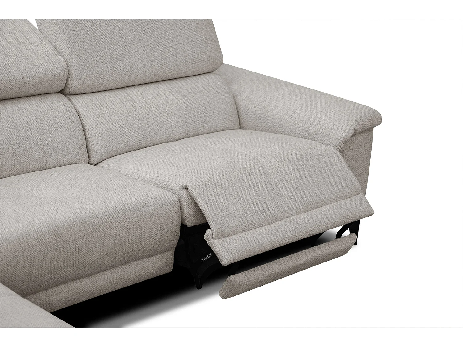 Canapé d'angle gauche 4 places avec un relax électrique gris chaud - Matera