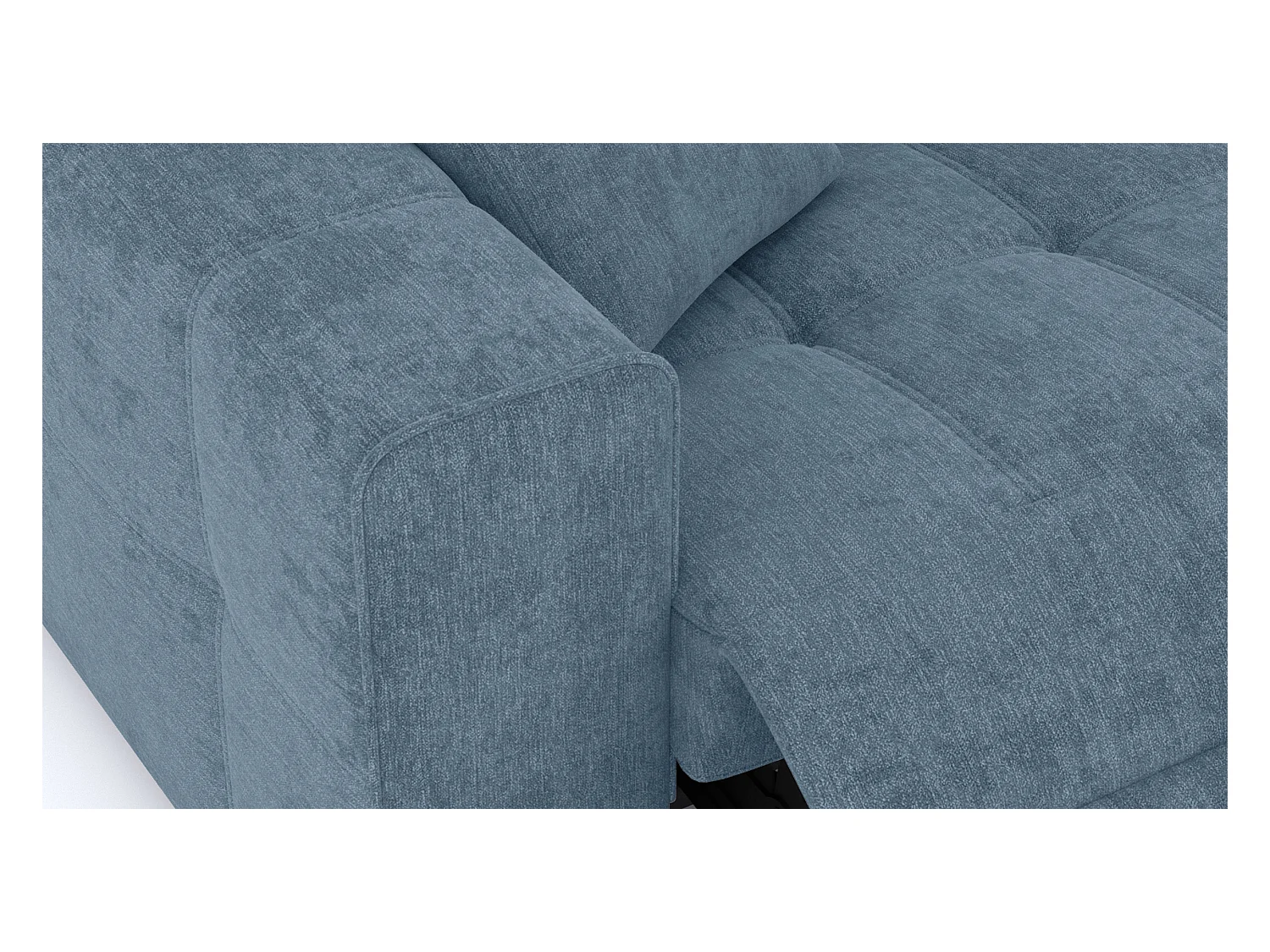 Canapé 3 places avec 2 relax électriques tissu bleu - QUARTZ