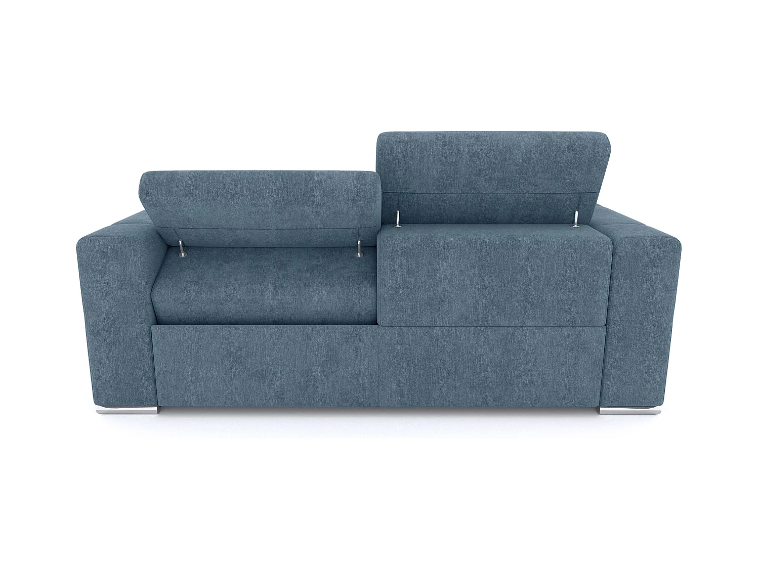 QUARTZ Sofa 3-Sitzer mit 2 Relaxfunktionen und verstellbare Kopfstützen, blau