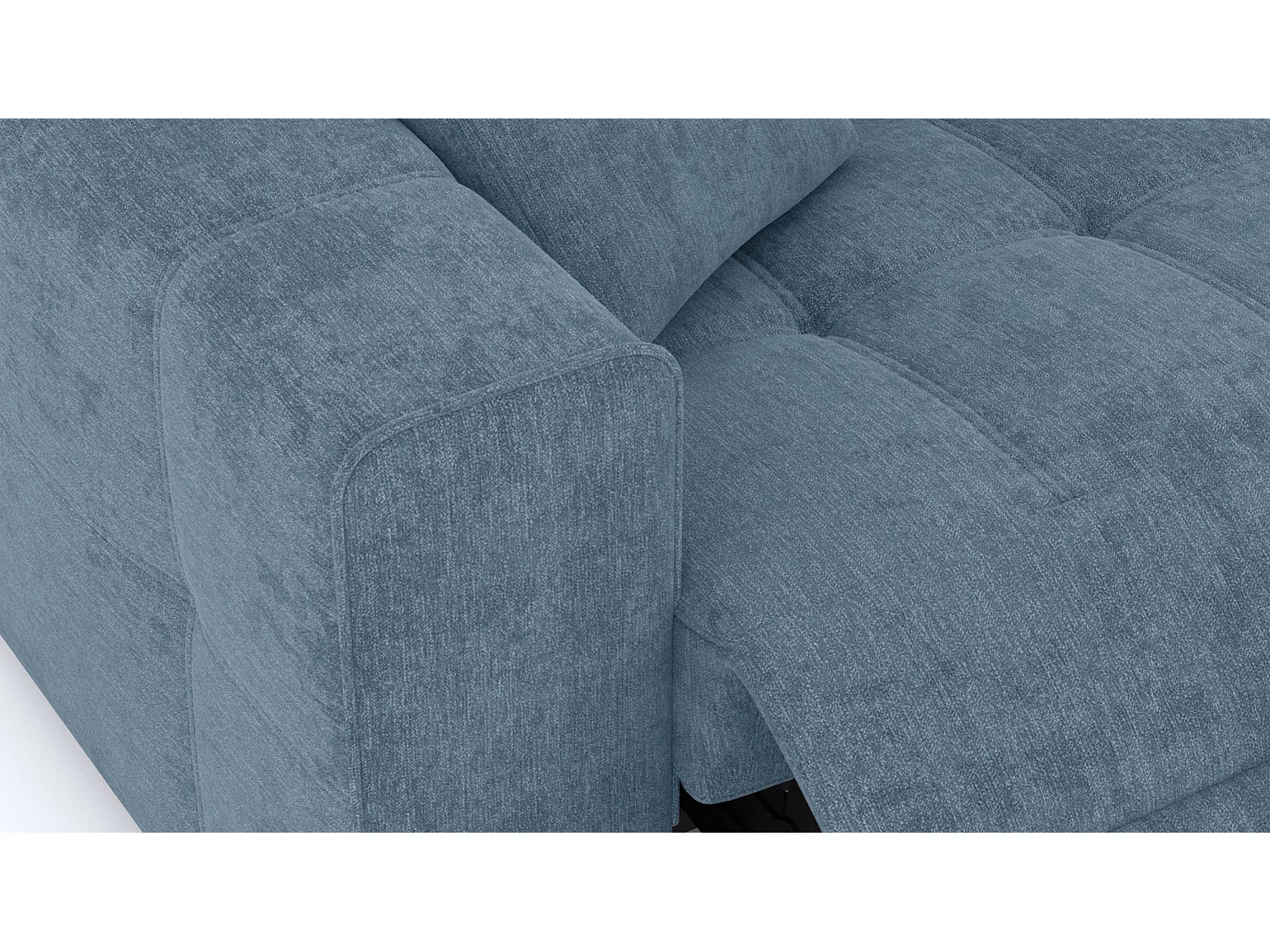 Canapé 3 places avec 2 relax électriques tissu bleu - QUARTZ