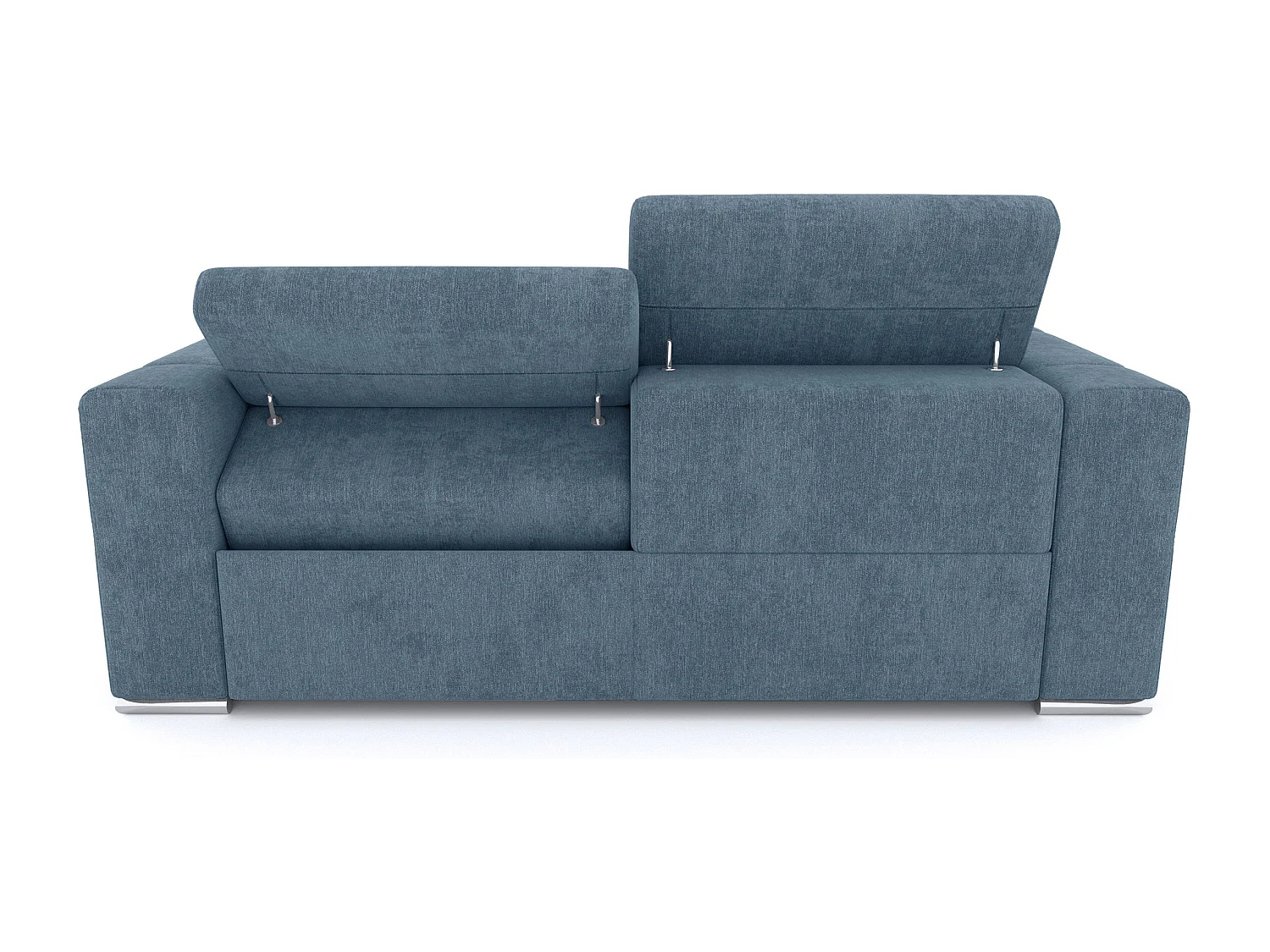 QUARTZ Sofa 3-Sitzer mit 2 Relaxfunktionen und verstellbare Kopfstützen, blau