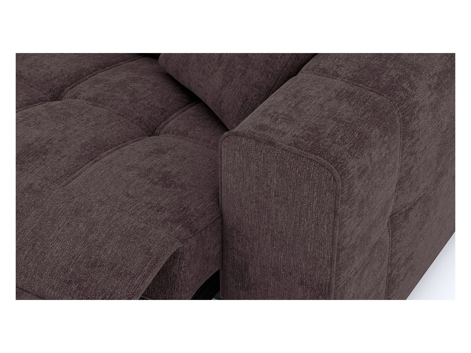 QUARTZ Sofa 3-Sitzer mit 1 Relaxfunktion und verstellbare Kopfstützen, dunkelbraun