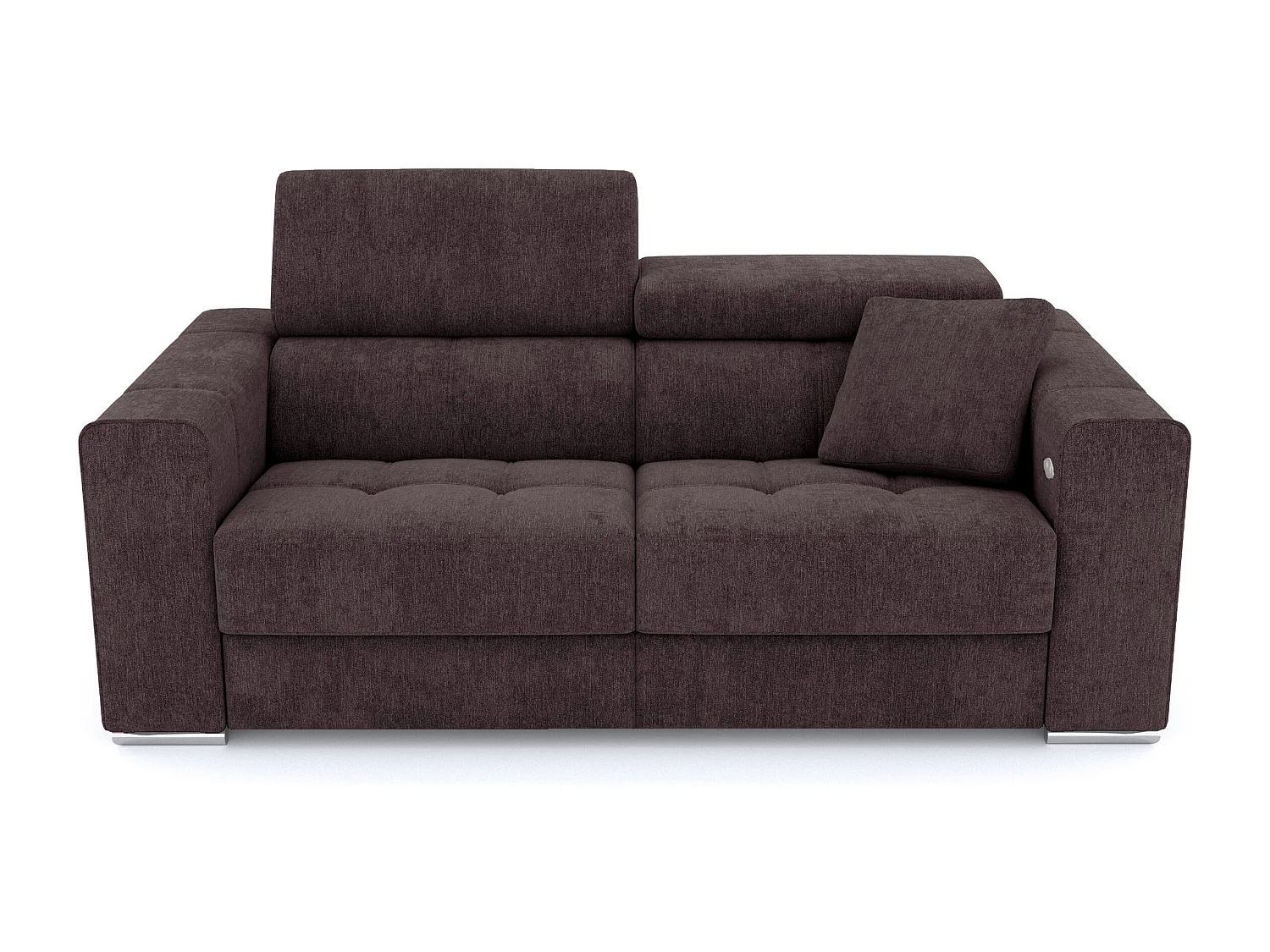QUARTZ Sofa 3-Sitzer mit 1 Relaxfunktion und verstellbare Kopfstützen, dunkelbraun