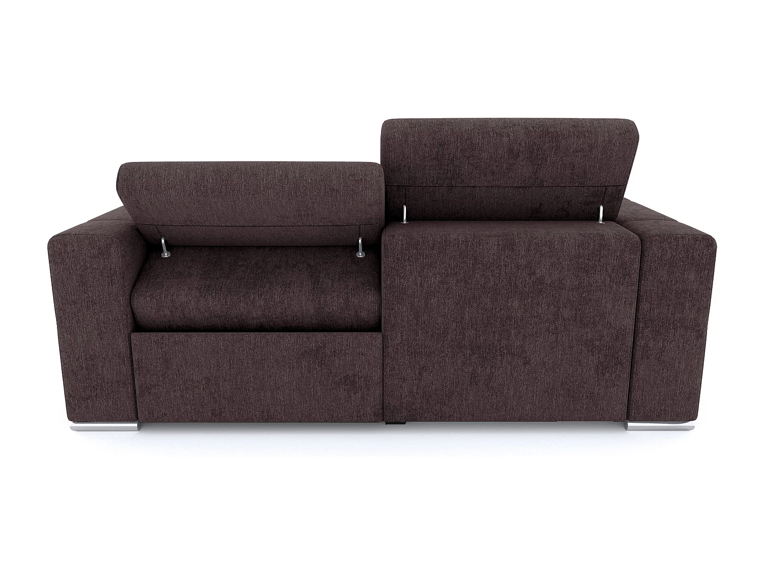 QUARTZ Sofa 3-Sitzer mit 1 Relaxfunktion und verstellbare Kopfstützen, dunkelbraun