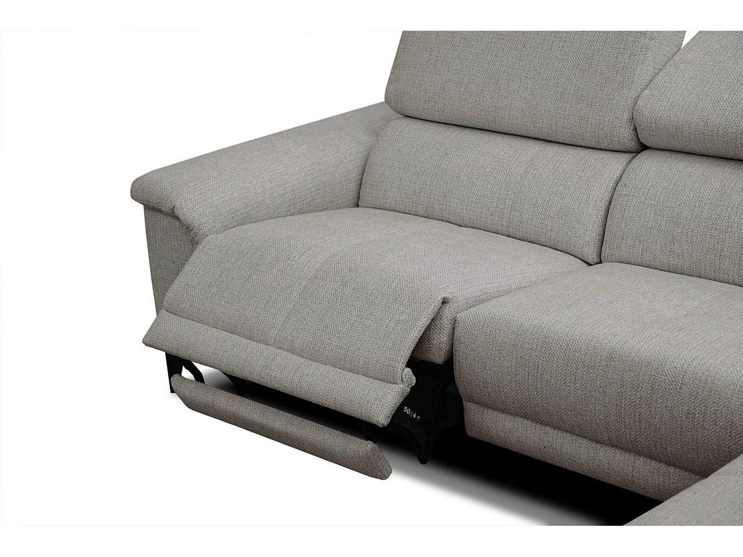 Canapé d'angle droit 4 places avec un relax électrique tissu taupe - Matera