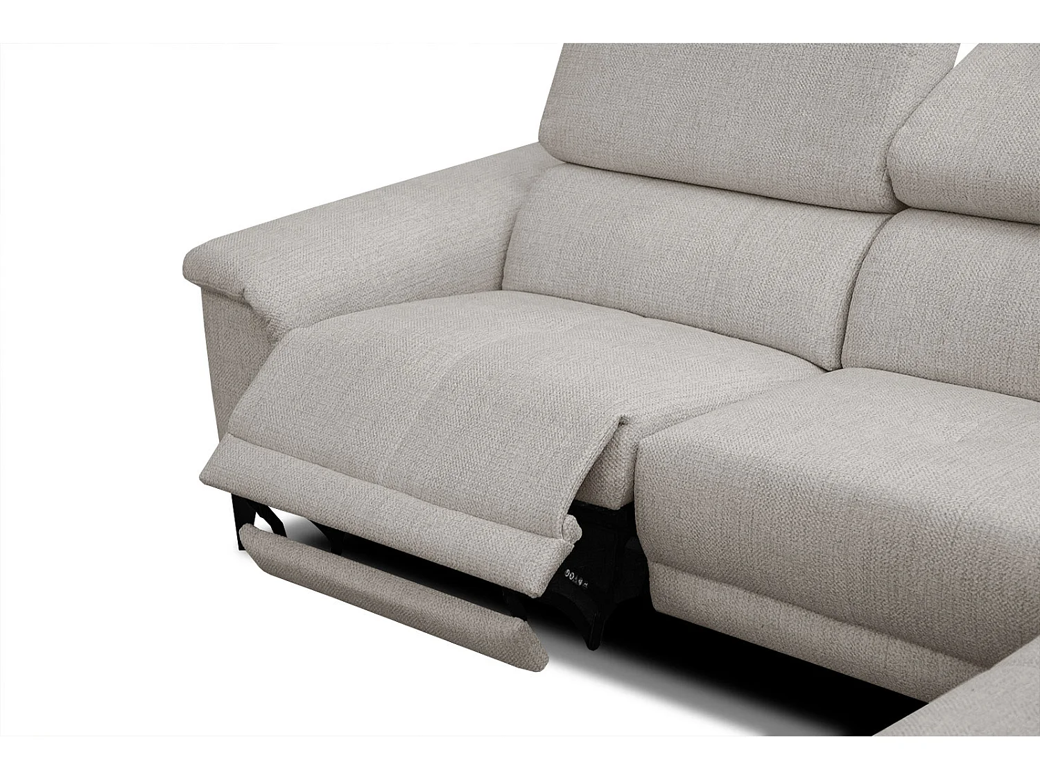 Canapé d'angle droit 4 places avec un relax électrique gris chaud - Matera