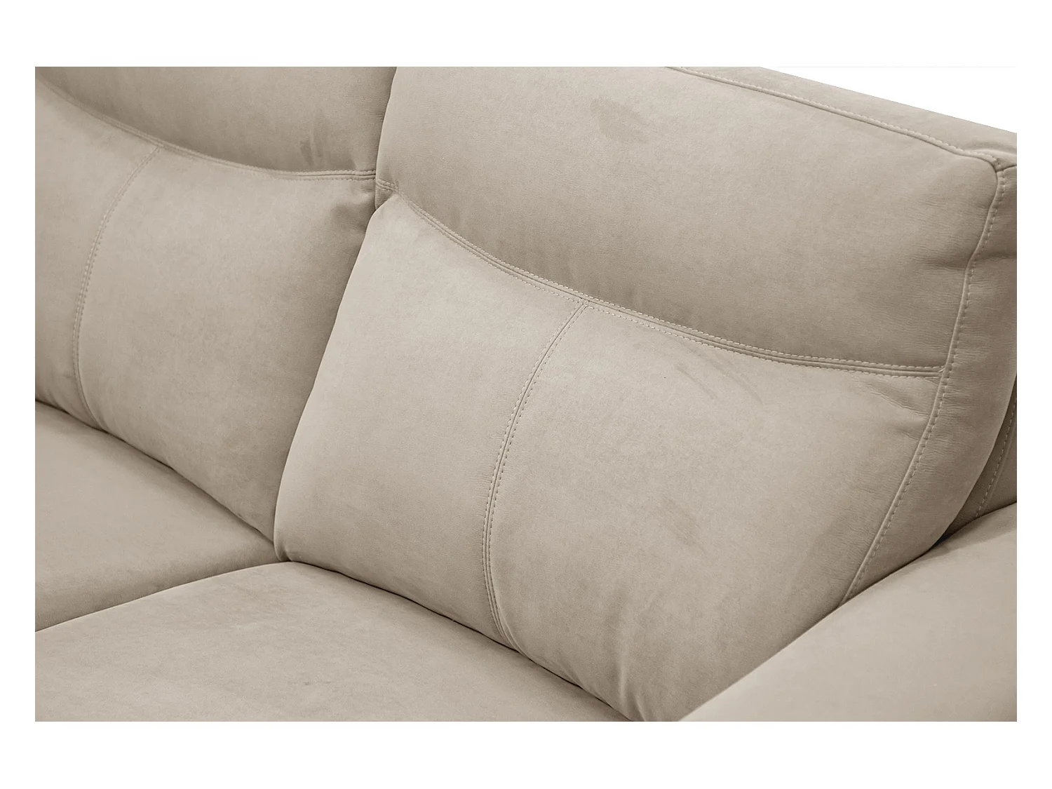 Canapé droit 3 places tissu beige avec relax électrique - JONES