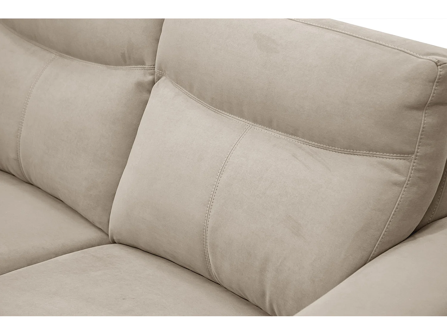 Canapé droit 3 places tissu beige avec relax électrique - JONES