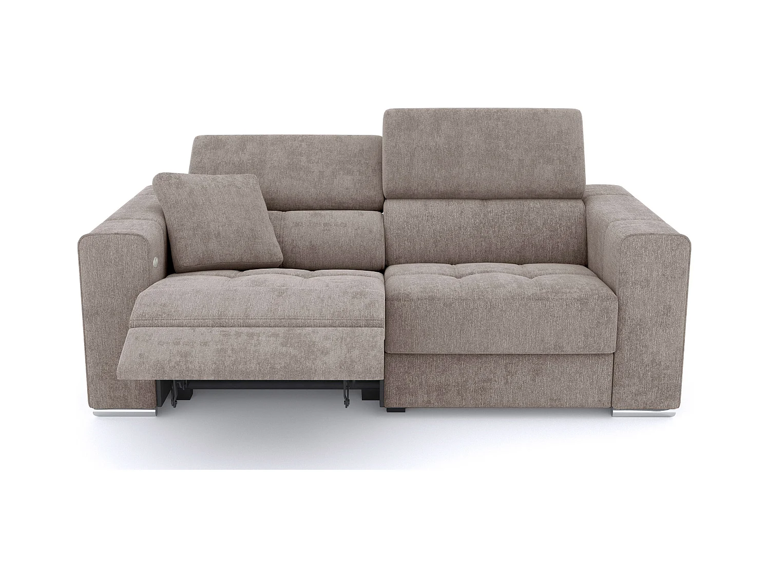 QUARTZ Sofa 3-Sitzer mit 1 Relaxfunktion und verstellbare Kopfstützen, beige