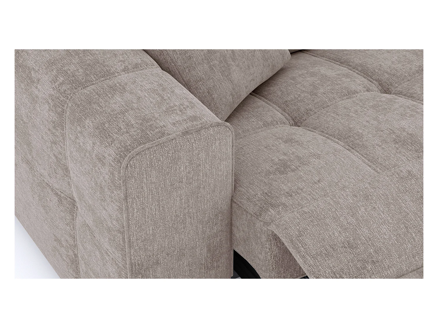 QUARTZ Sofa 3-Sitzer mit 1 Relaxfunktion und verstellbare Kopfstützen, beige