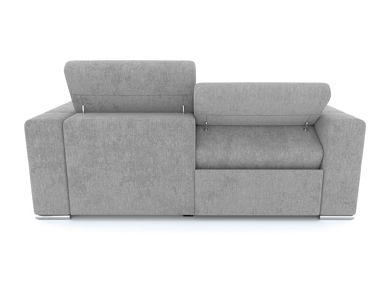 QUARTZ Sofa 3-Sitzer mit 1 Relaxfunktion und verstellbare Kopfstützen, hellgrau