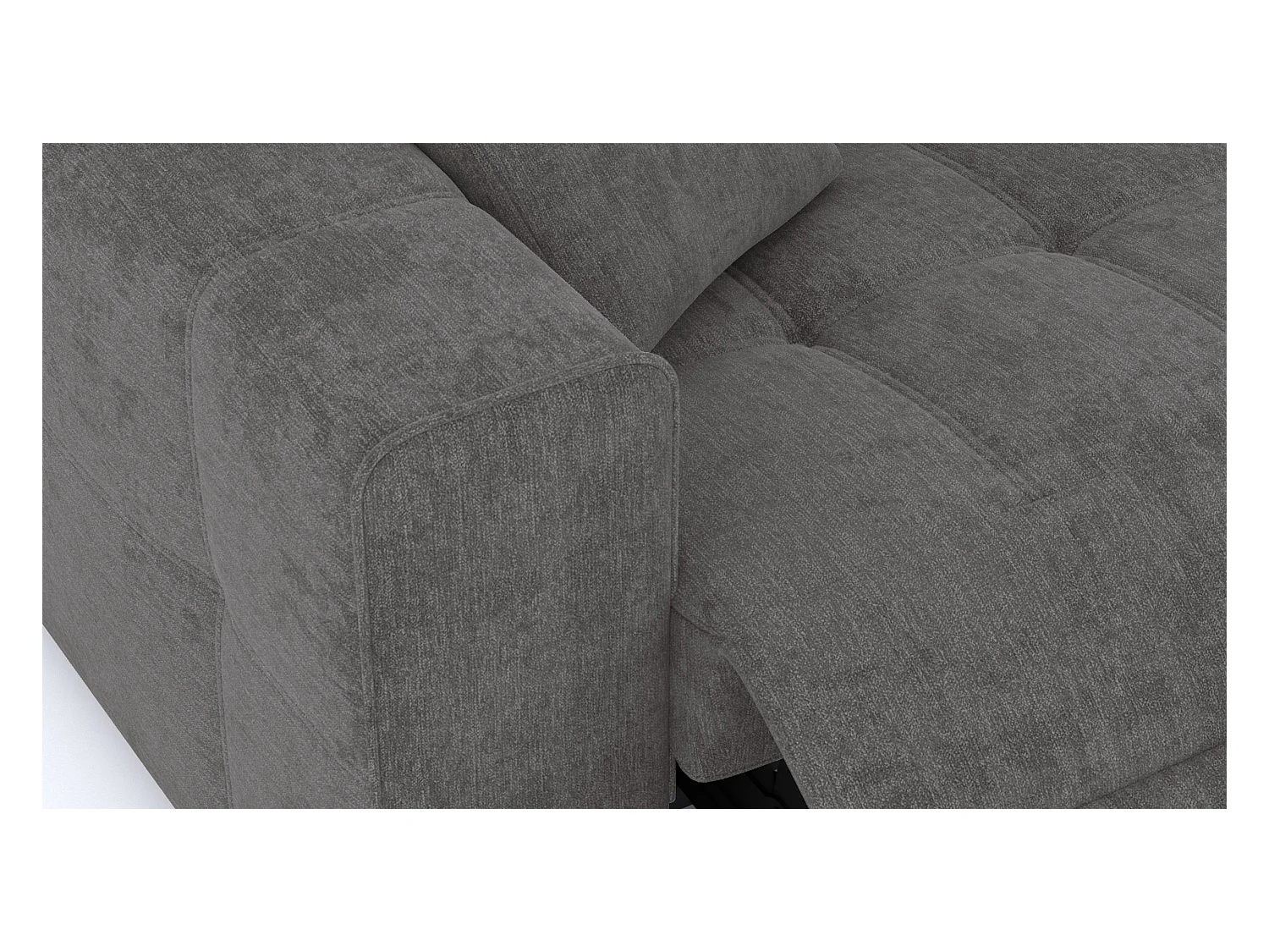 Canapé 3 places avec 2 relax électriques tissu gris foncé - QUARTZ