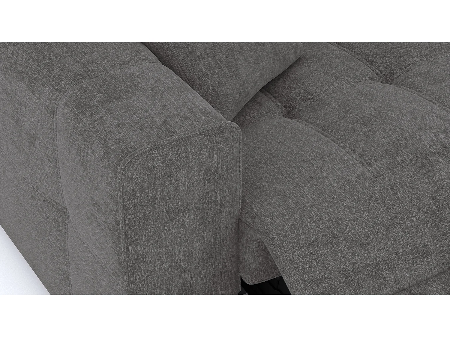 Canapé 3 places avec 2 relax électriques tissu gris foncé - QUARTZ